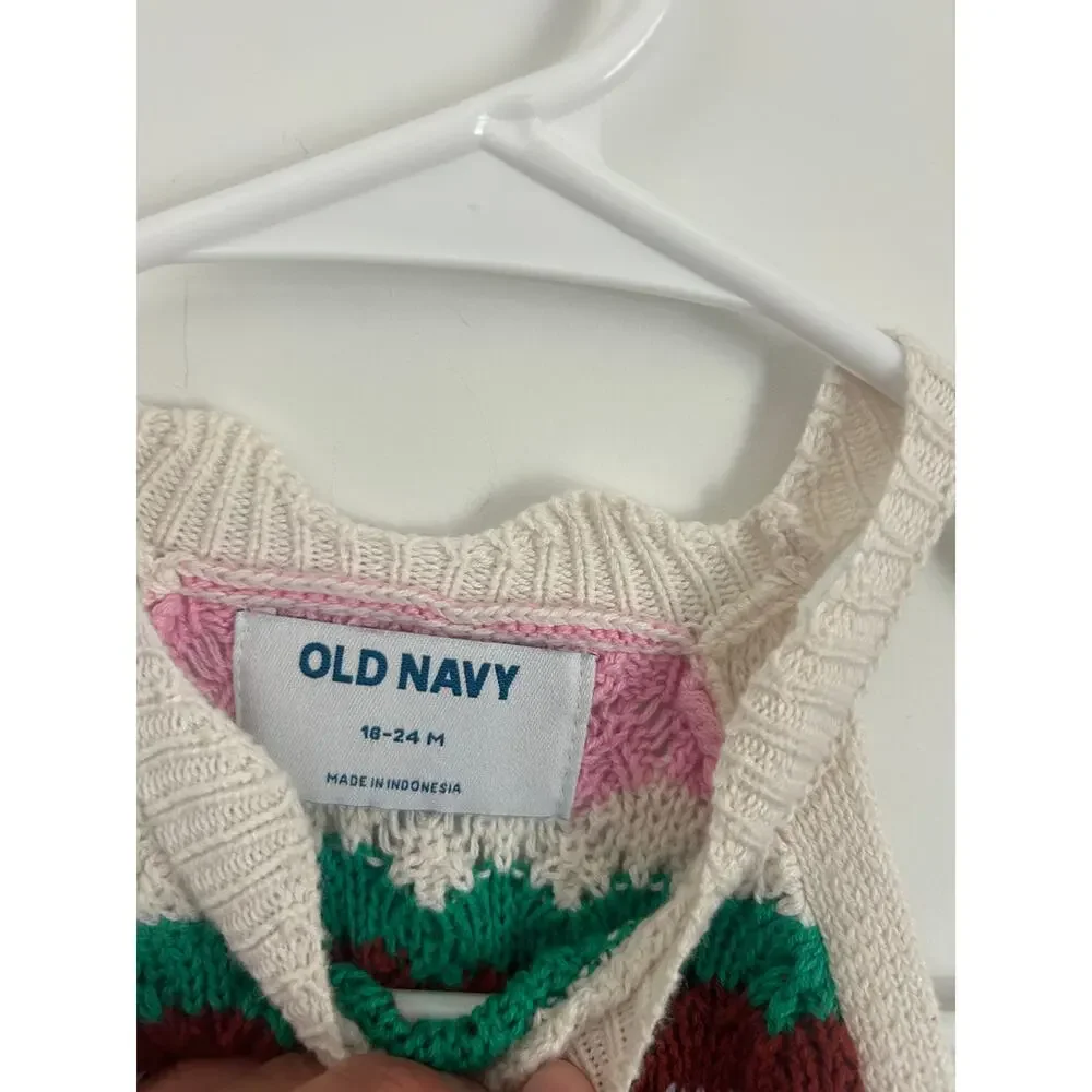 Old Navy Sleeveless Crochet Sweater Dress Toddler Girls 18-24 months Boho